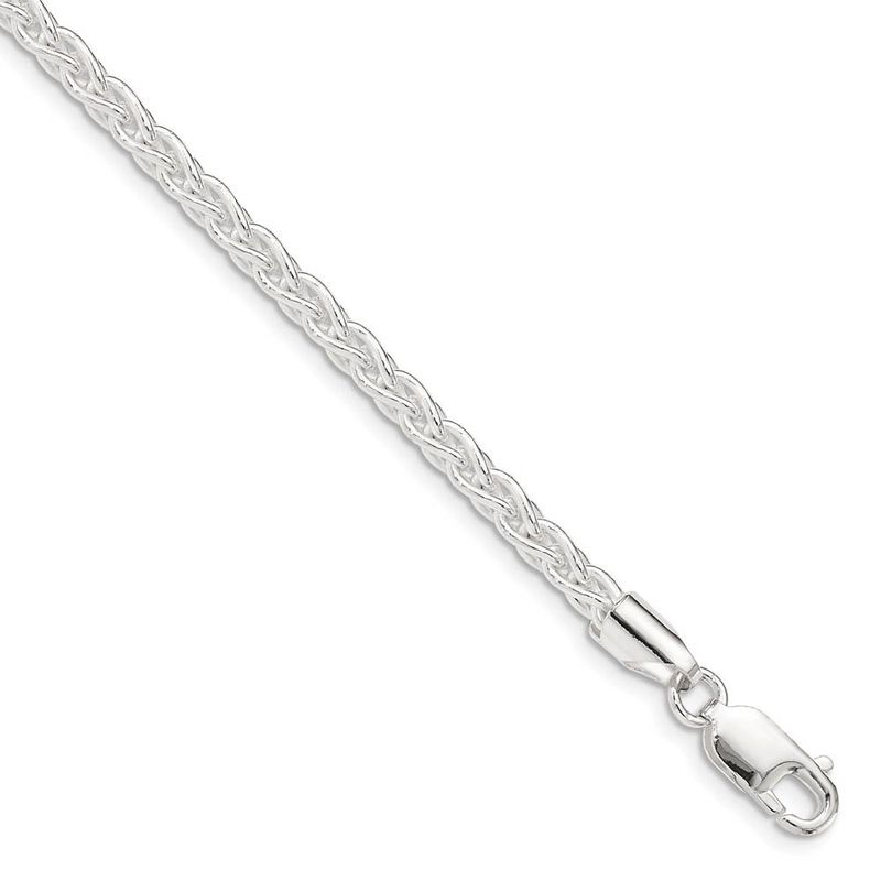 3.7mm Sterling Silver Solid Round Spiga Chain Necklace, 28 Inch